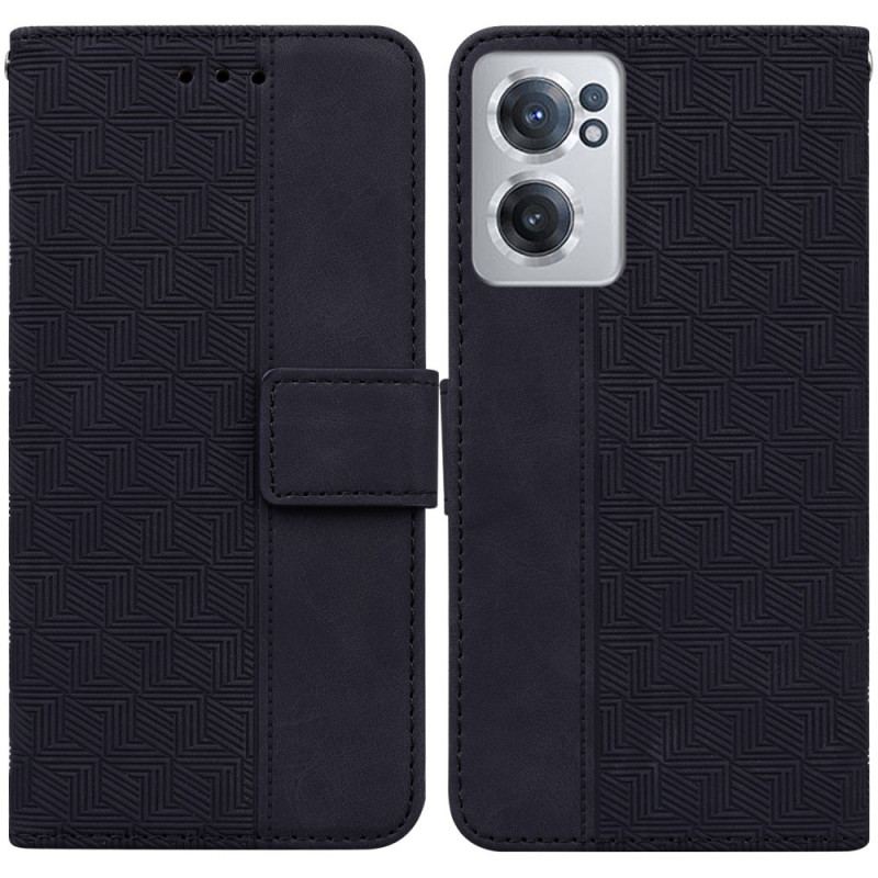 Capa Flip Para OnePlus Nord CE 2 5G Costura De Couro Falso