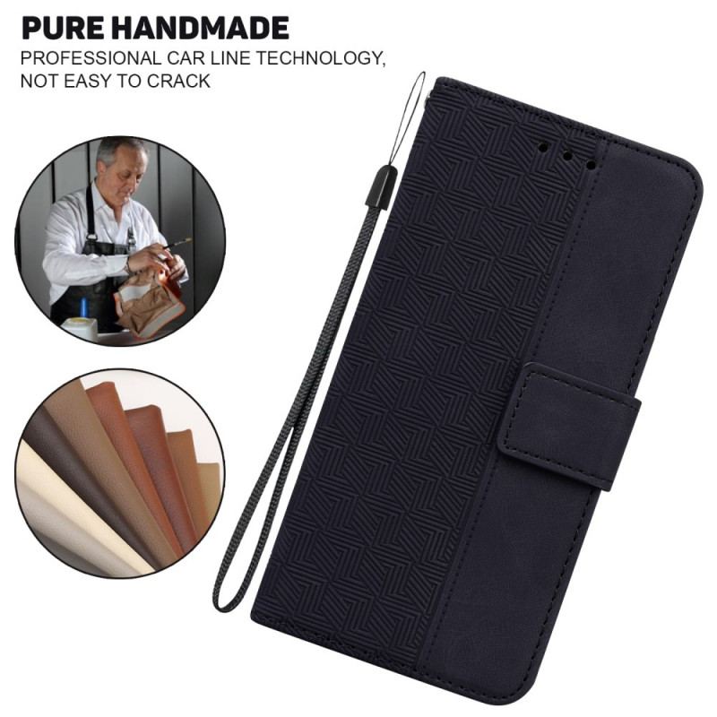 Capa Flip Para OnePlus Nord CE 2 5G Costura De Couro Falso