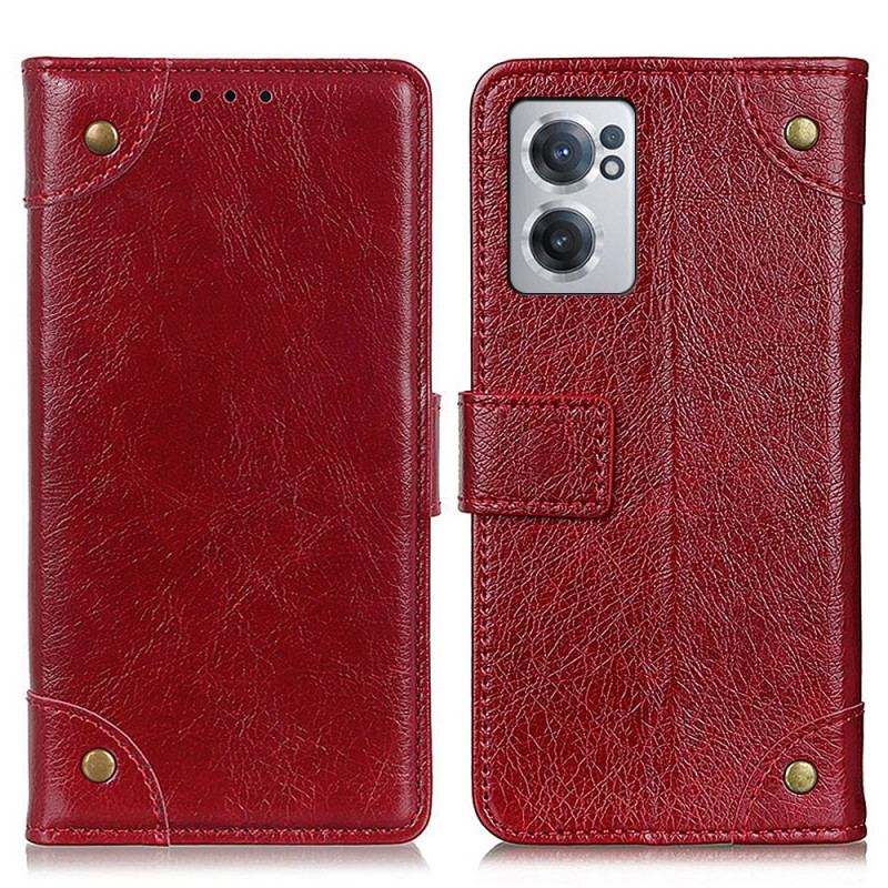 Capa Flip Para OnePlus Nord CE 2 5G Couro Abotoado