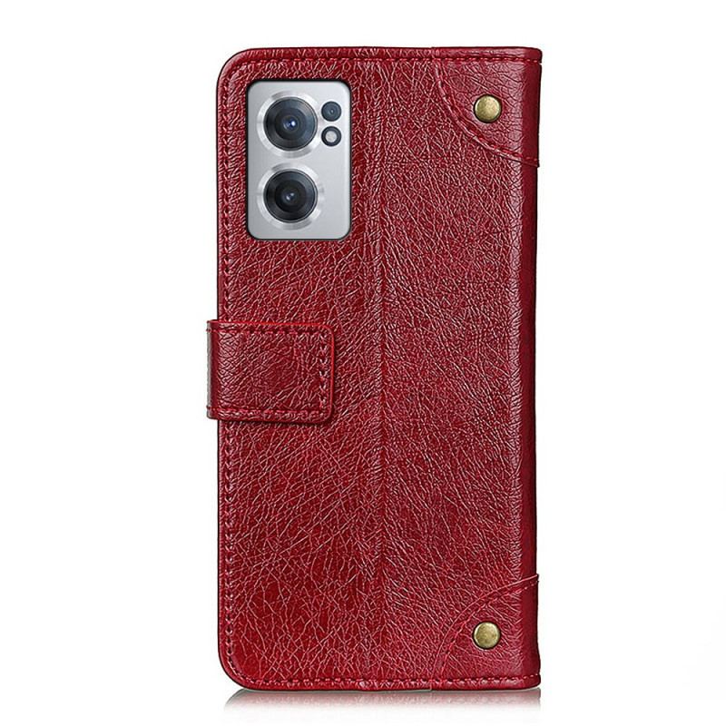 Capa Flip Para OnePlus Nord CE 2 5G Couro Abotoado