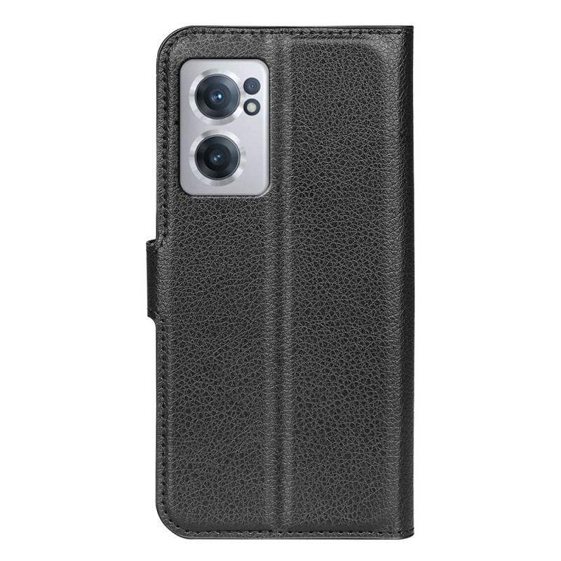 Capa Flip Para OnePlus Nord CE 2 5G Couro Sintético De Lichia