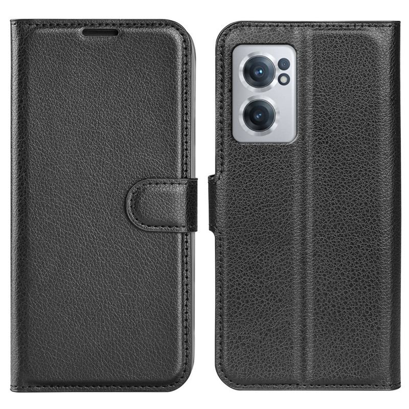 Capa Flip Para OnePlus Nord CE 2 5G Couro Sintético De Lichia