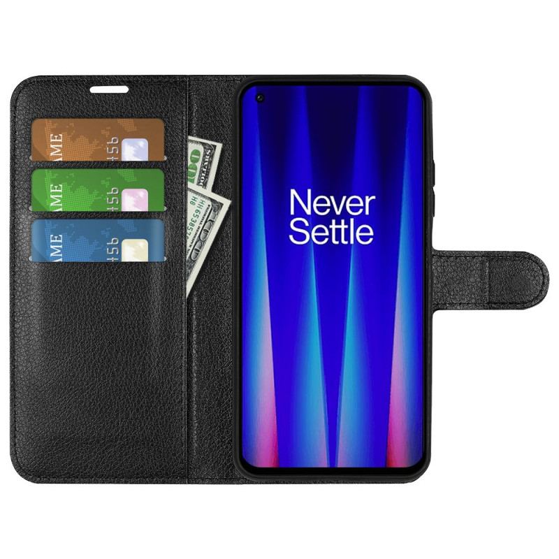 Capa Flip Para OnePlus Nord CE 2 5G Couro Sintético De Lichia