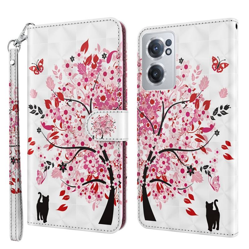 Capa Flip Para OnePlus Nord CE 2 5G Flor De Cerejeira