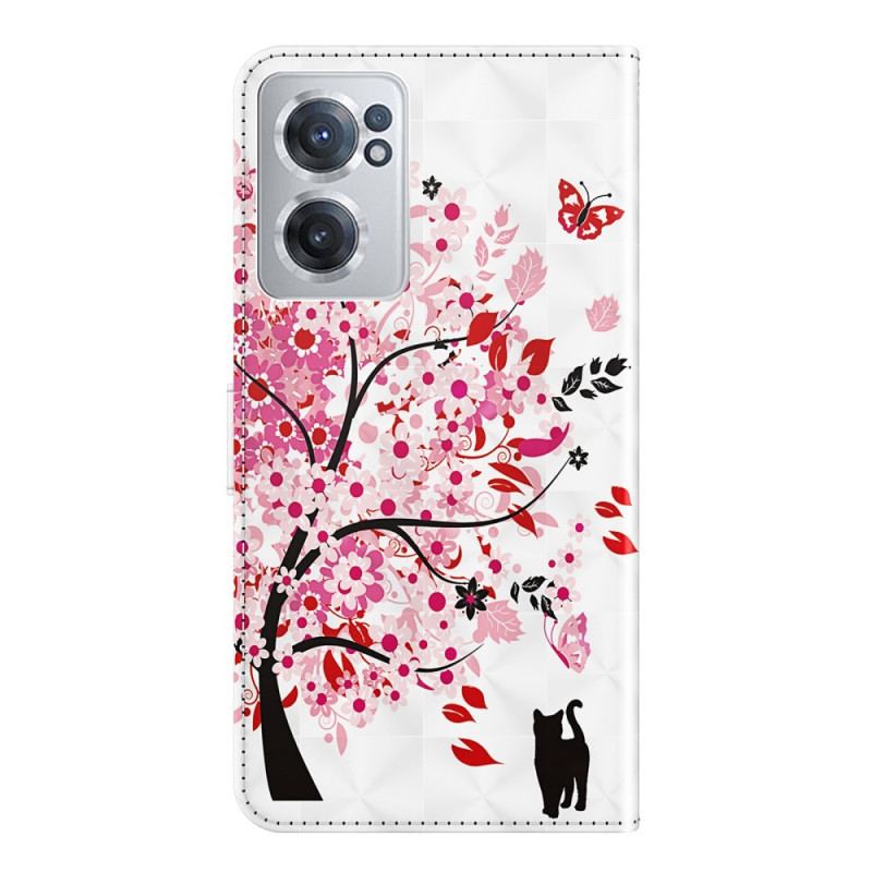 Capa Flip Para OnePlus Nord CE 2 5G Flor De Cerejeira