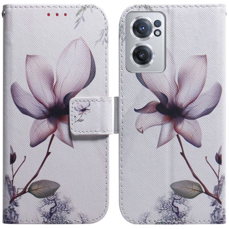 Capa Flip Para OnePlus Nord CE 2 5G Flor Solitária