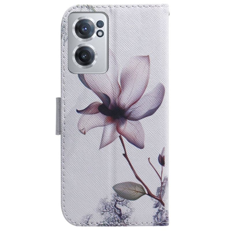 Capa Flip Para OnePlus Nord CE 2 5G Flor Solitária