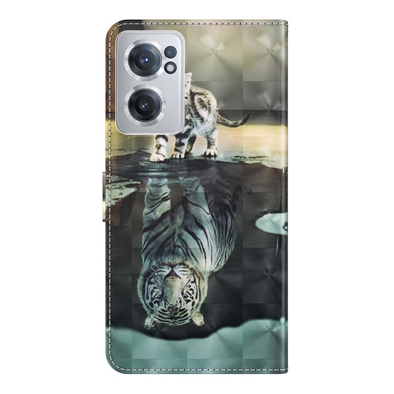 Capa Flip Para OnePlus Nord CE 2 5G Futuro Tigre