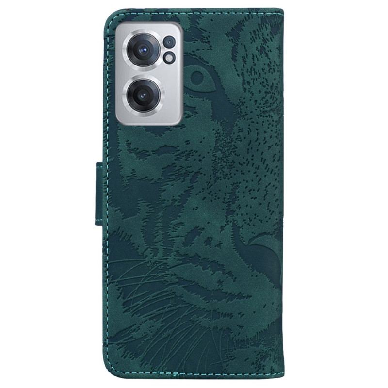 Capa Flip Para OnePlus Nord CE 2 5G Tigre Camuflado