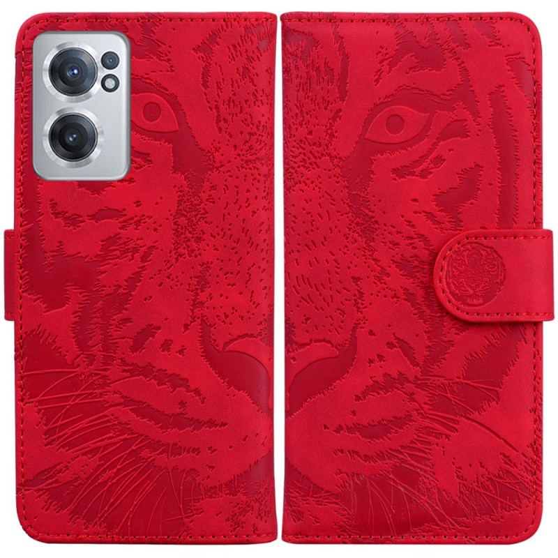 Capa Flip Para OnePlus Nord CE 2 5G Tigre Camuflado