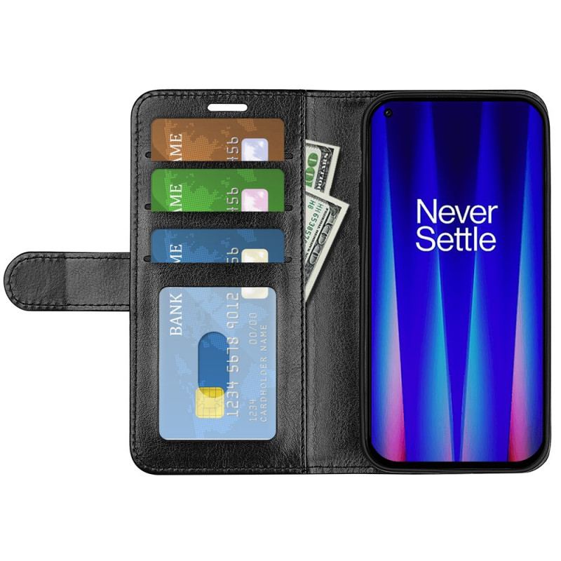 Capa Folio Para OnePlus Nord CE 2 5G Couro Falso Clássico