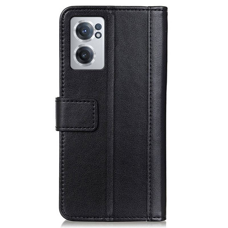 Capa Folio Para OnePlus Nord CE 2 5G Couro Falso Clássico