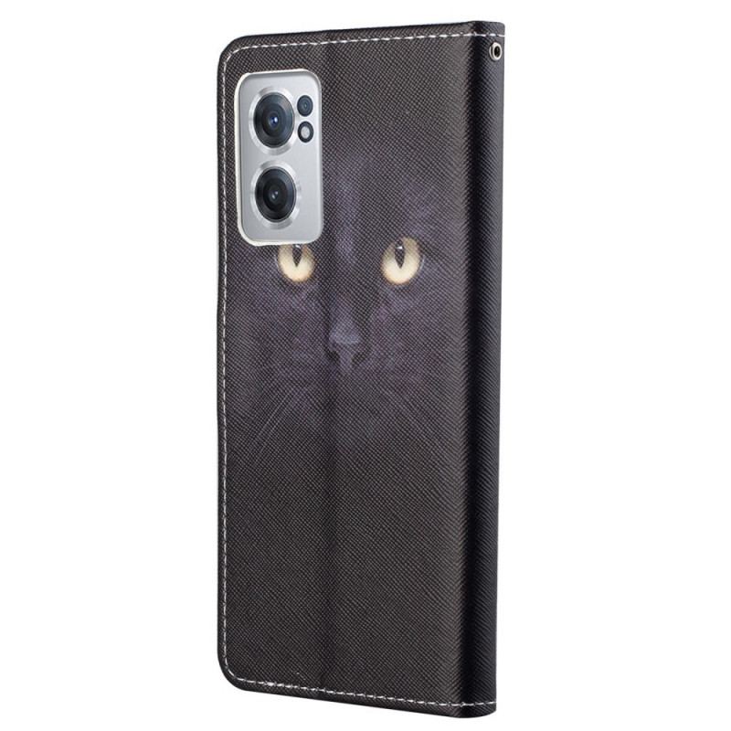 Capa Folio Para OnePlus Nord CE 2 5G Gato Escondido