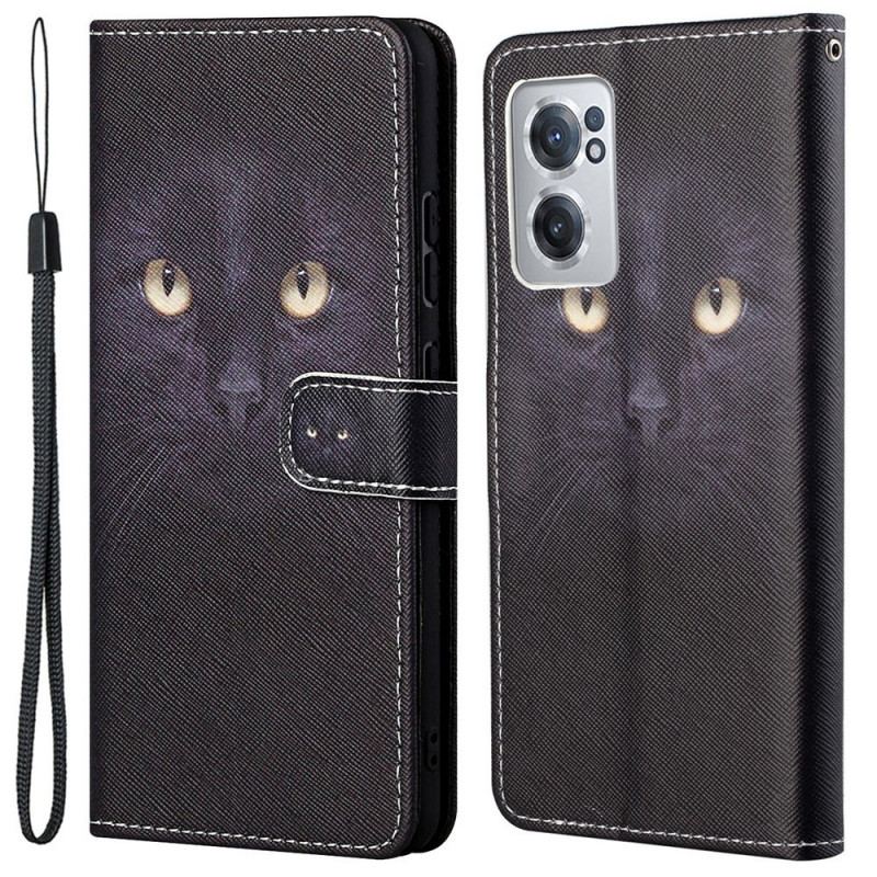 Capa Folio Para OnePlus Nord CE 2 5G Gato Escondido