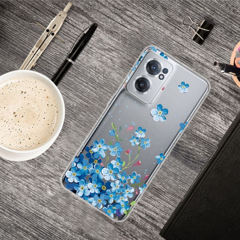 Capa Para OnePlus Nord CE 2 5G Flores Azuis