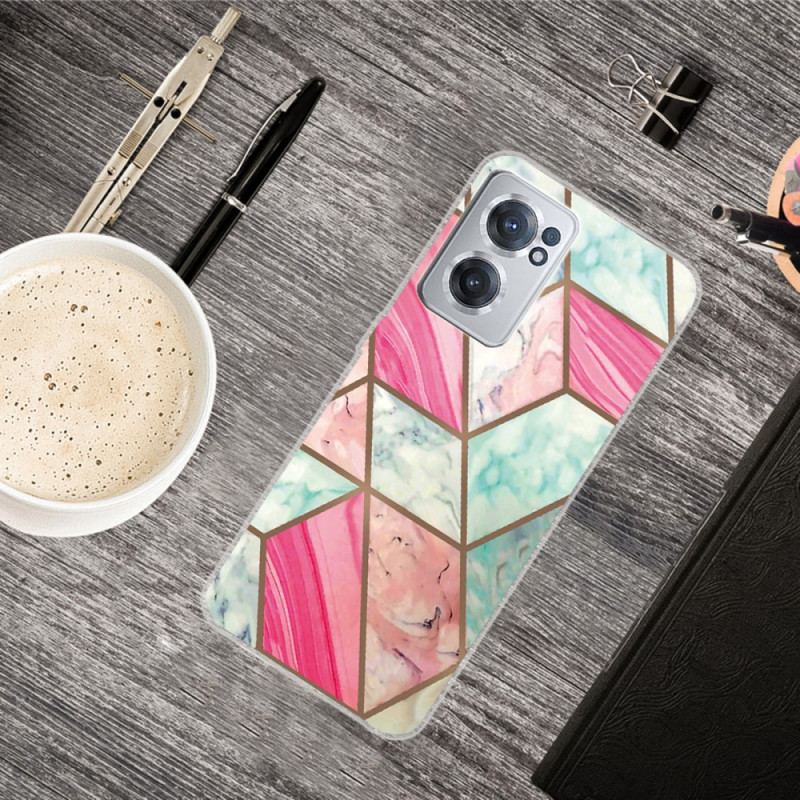 Capa Para OnePlus Nord CE 2 5G Mármore Rosa E Verde