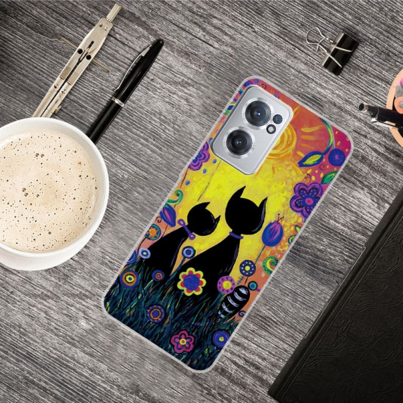 Capa Para OnePlus Nord CE 2 5G Pai E Filho Gato