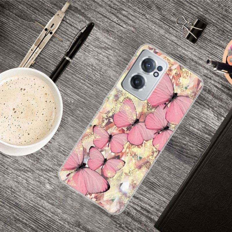 Capa Para OnePlus Nord CE 2 5G Rosas Borboleta