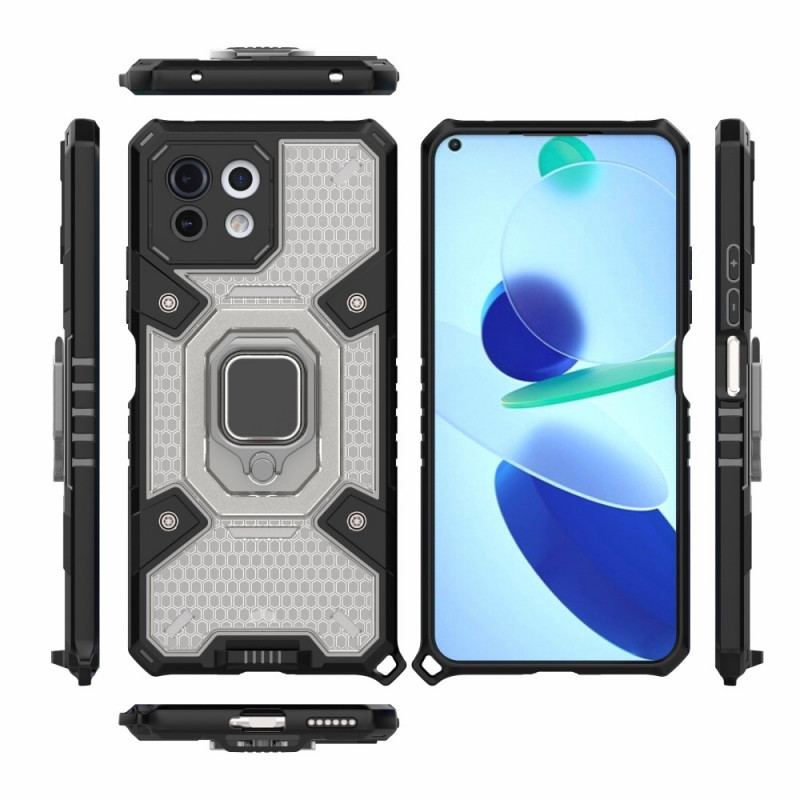 Capa De Celular Para Xiaomi Mi 11 Lite 4G / 5G / 5G NE Favo De Mel Com Anel