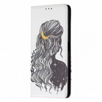 Capa De Celular Para Xiaomi Mi 11 Lite 4G / 5G / 5G NE Flip Cabelo Bonito