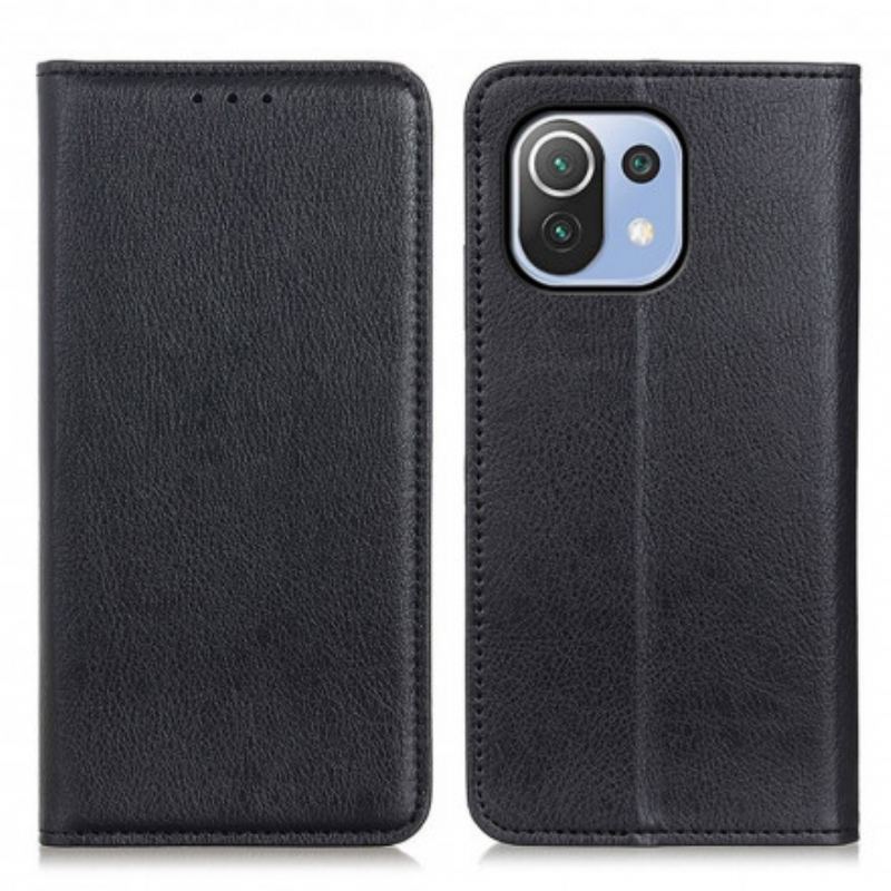 Capa De Celular Para Xiaomi Mi 11 Lite 4G / 5G / 5G NE Flip Couro Litchi Elegance Dividido