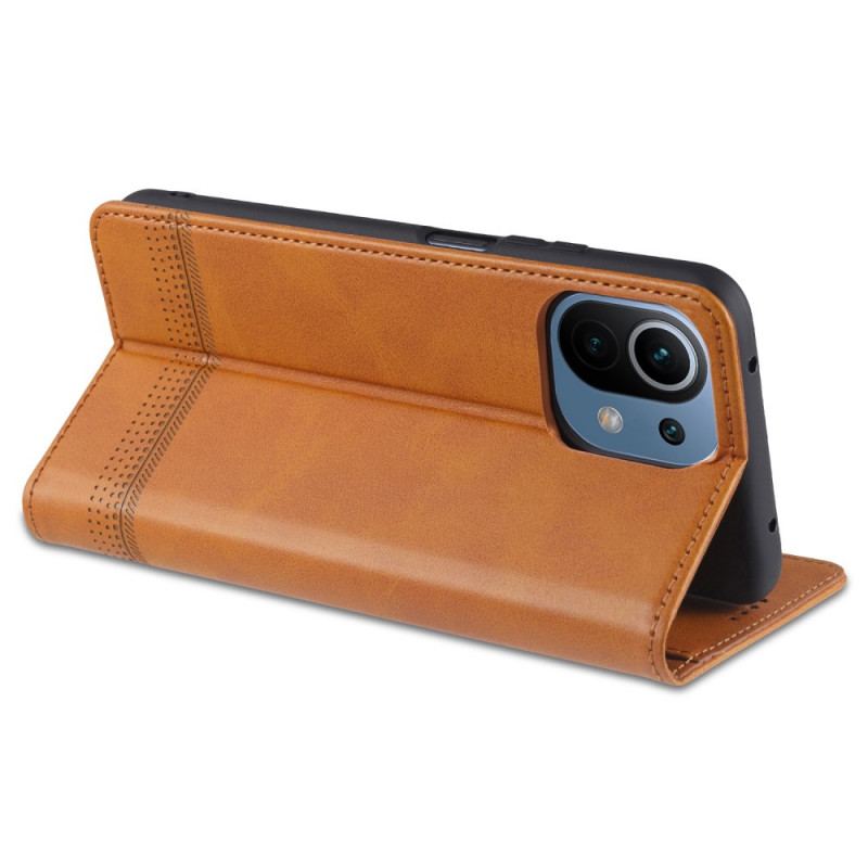 Capa De Celular Para Xiaomi Mi 11 Lite 4G / 5G / 5G NE Flip Estilo De Couro Azns