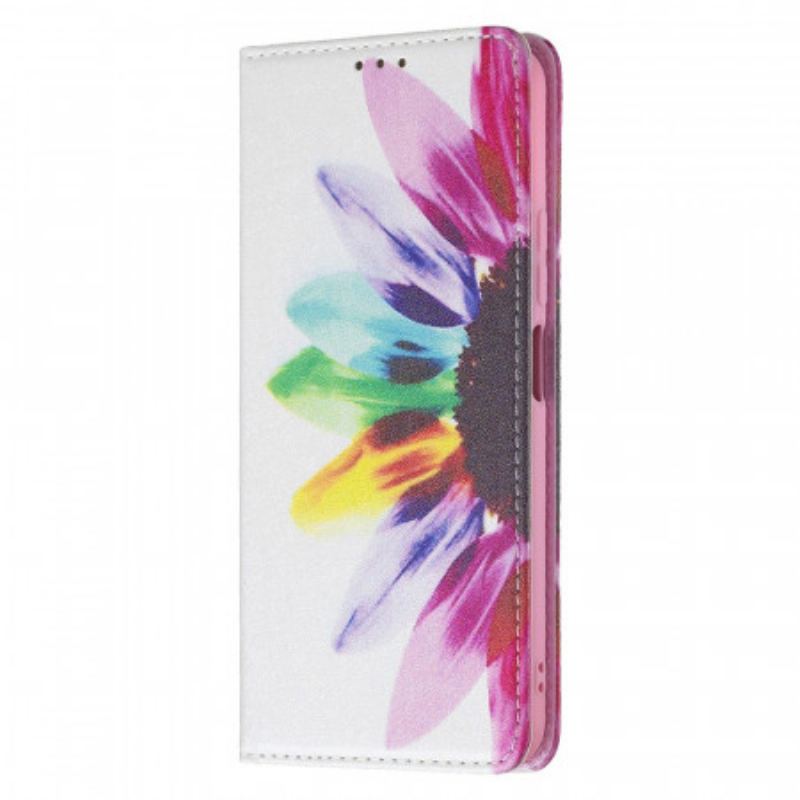 Capa De Celular Para Xiaomi Mi 11 Lite 4G / 5G / 5G NE Flip Flor Aquarela