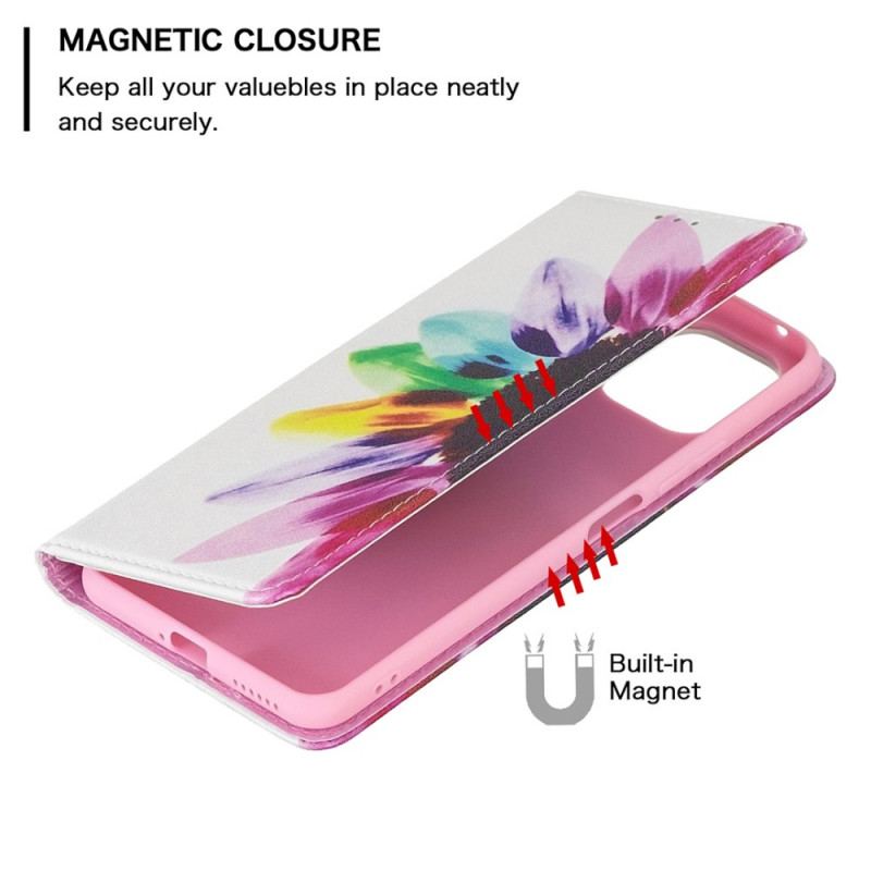 Capa De Celular Para Xiaomi Mi 11 Lite 4G / 5G / 5G NE Flip Flor Aquarela