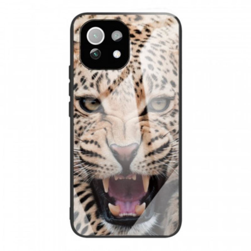 Capa De Celular Para Xiaomi Mi 11 Lite 4G / 5G / 5G NE Vidro Temperado Leopardo