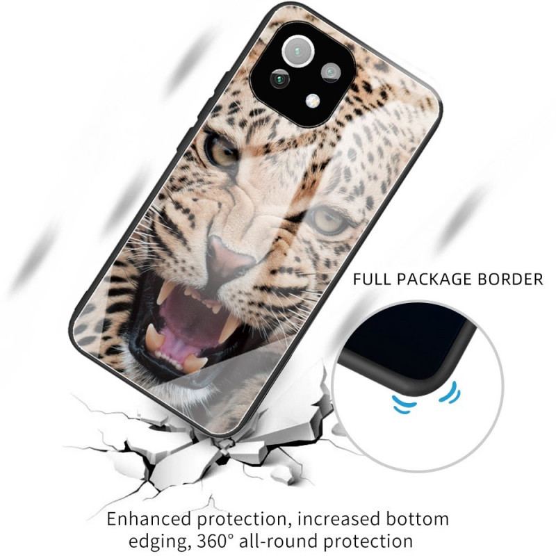 Capa De Celular Para Xiaomi Mi 11 Lite 4G / 5G / 5G NE Vidro Temperado Leopardo