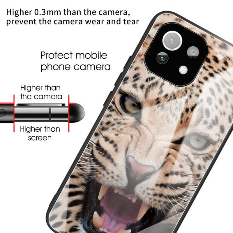 Capa De Celular Para Xiaomi Mi 11 Lite 4G / 5G / 5G NE Vidro Temperado Leopardo