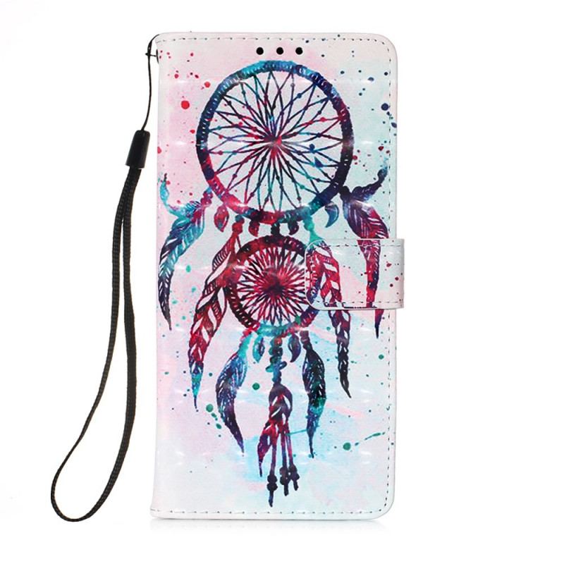 Capa De Couro Para Xiaomi Mi 11 Lite 4G / 5G / 5G NE Apanhador De Sonhos Aquarela