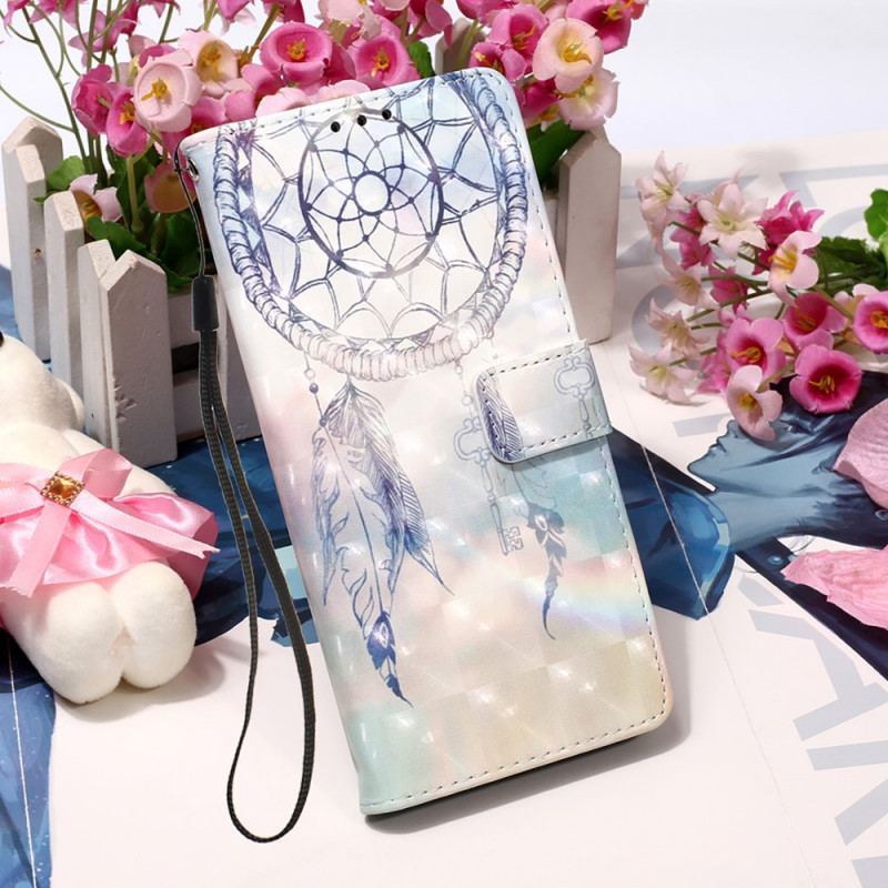 Capa De Couro Para Xiaomi Mi 11 Lite 4G / 5G / 5G NE Apanhador De Sonhos Aquarela