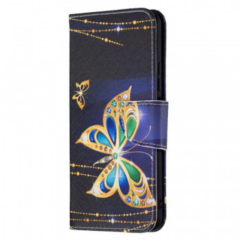 Capa De Couro Para Xiaomi Mi 11 Lite 4G / 5G / 5G NE Borboletas Preciosas