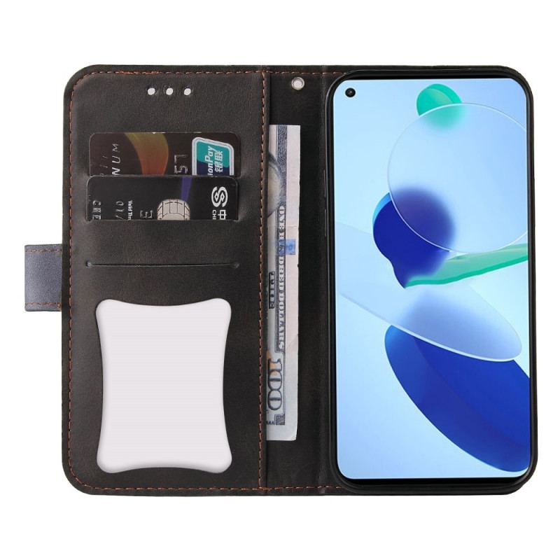 Capa De Couro Para Xiaomi Mi 11 Lite 4G / 5G / 5G NE Dois Tons