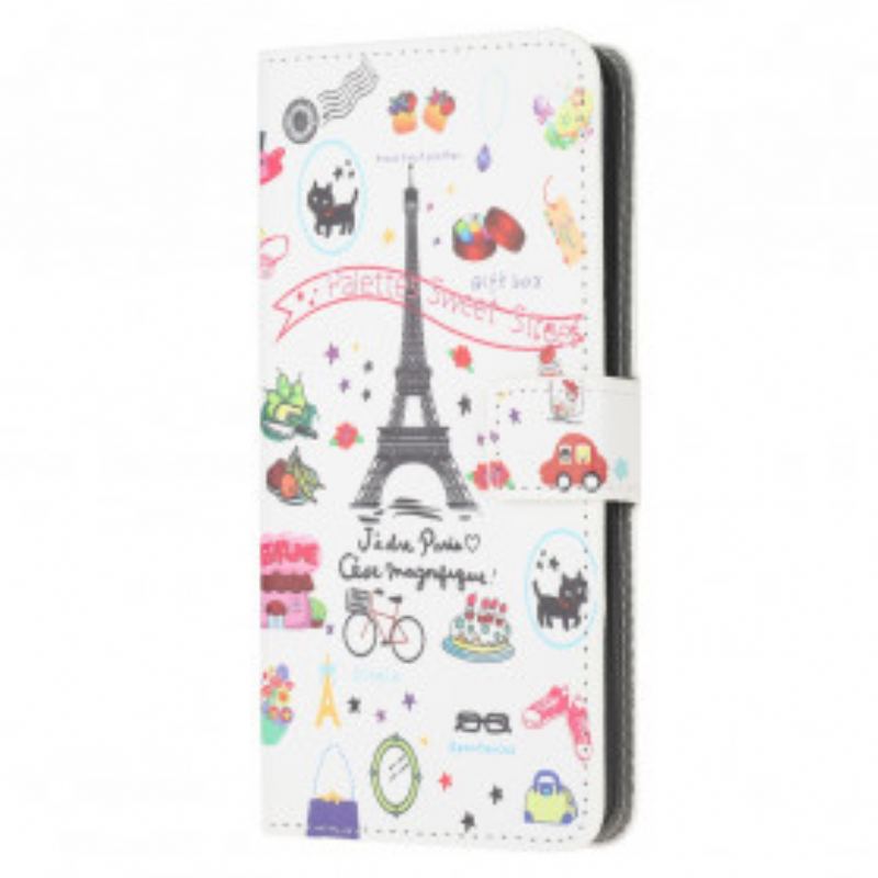 Capa De Couro Para Xiaomi Mi 11 Lite 4G / 5G / 5G NE Eu Amo Paris