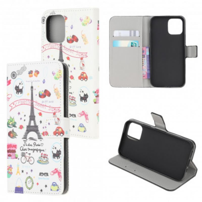 Capa De Couro Para Xiaomi Mi 11 Lite 4G / 5G / 5G NE Eu Amo Paris