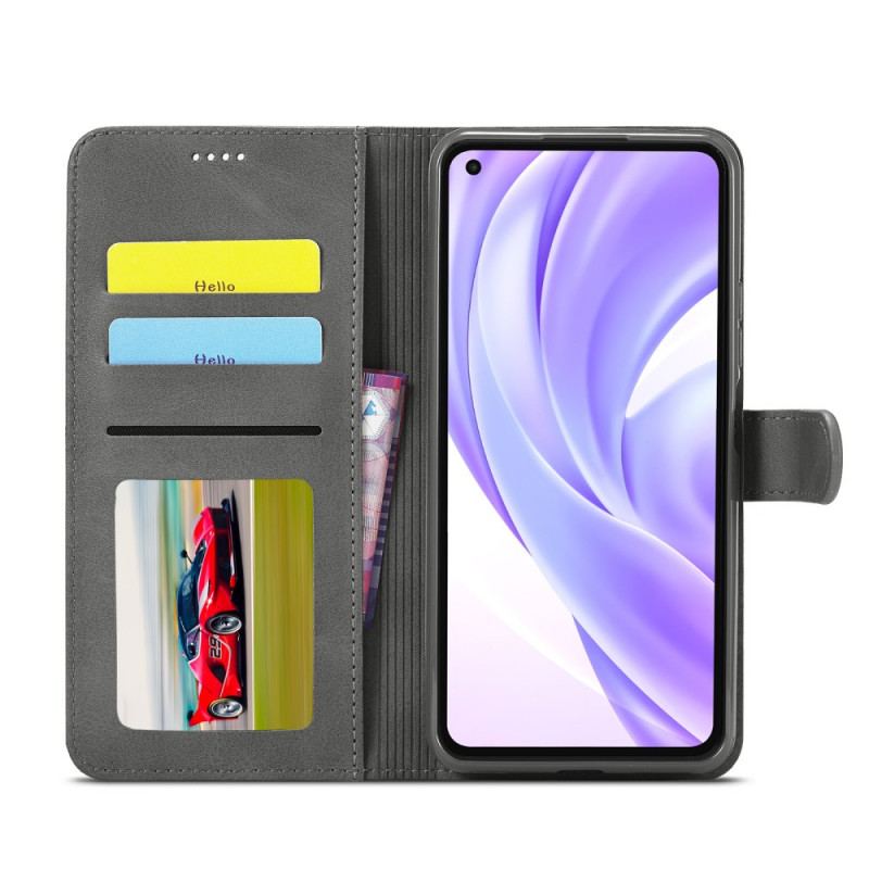 Capa De Couro Para Xiaomi Mi 11 Lite 4G / 5G / 5G NE Lc.imeeke Efeito Couro