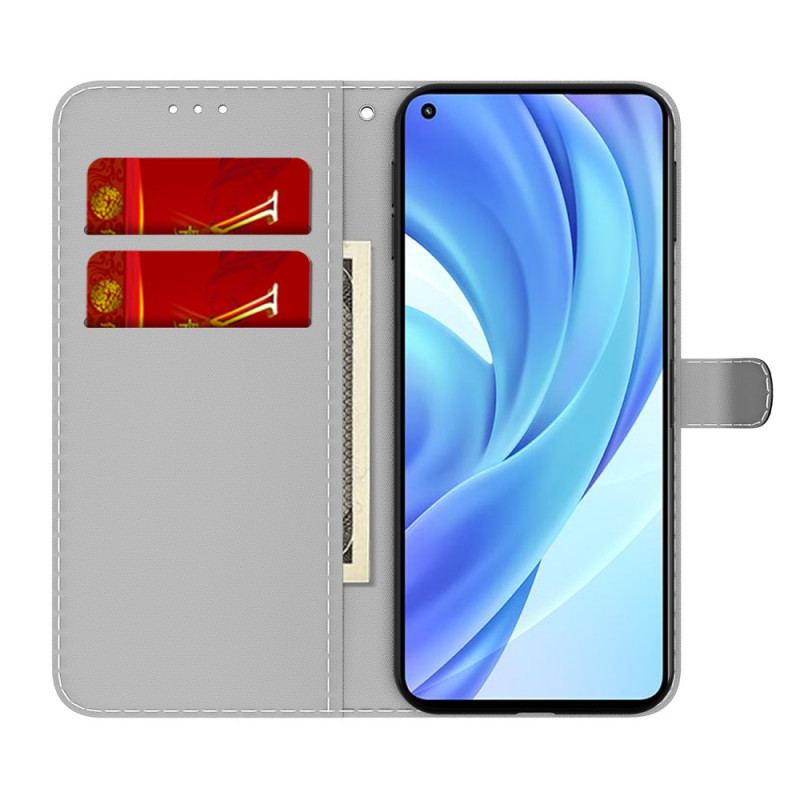 Capa De Couro Para Xiaomi Mi 11 Lite 4G / 5G / 5G NE Padrão Abstrato