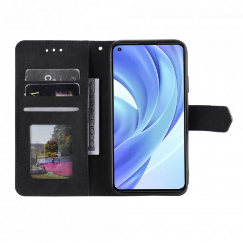 Capa De Couro Para Xiaomi Mi 11 Lite 4G / 5G / 5G NE Rebites Bicolores De Couro Falso