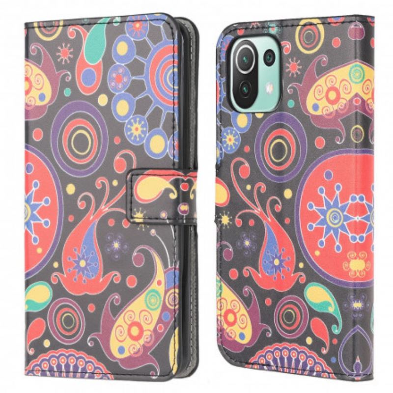 Capa Em Pele Para Xiaomi Mi 11 Lite 4G / 5G / 5G NE Design Da Galáxia