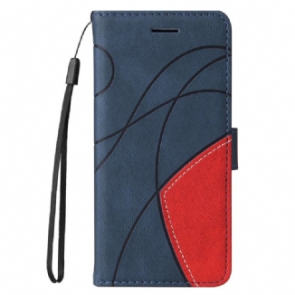 Capa Em Pele Para Xiaomi Mi 11 Lite 4G / 5G / 5G NE Dois Tons