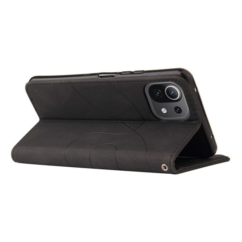 Capa Em Pele Para Xiaomi Mi 11 Lite 4G / 5G / 5G NE Dois Tons