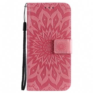 Capa Em Pele Para Xiaomi Mi 11 Lite 4G / 5G / 5G NE Flor Do Sol