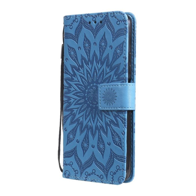 Capa Em Pele Para Xiaomi Mi 11 Lite 4G / 5G / 5G NE Flor Do Sol