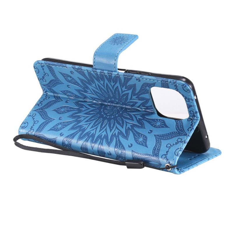 Capa Em Pele Para Xiaomi Mi 11 Lite 4G / 5G / 5G NE Flor Do Sol