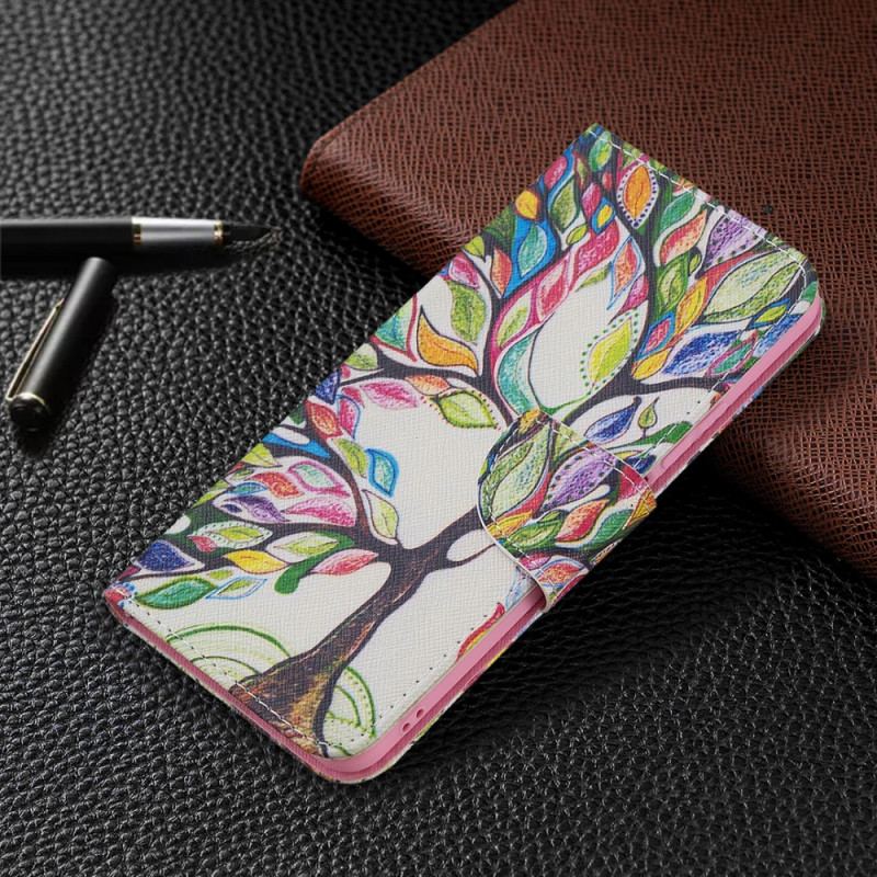 Capa Flip Para Xiaomi Mi 11 Lite 4G / 5G / 5G NE Árvore Colorida