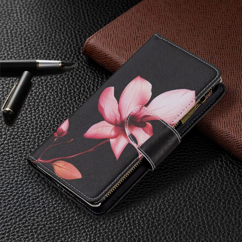 Capa Flip Para Xiaomi Mi 11 Lite 4G / 5G / 5G NE Bolso Com Zíper Flor Rosa