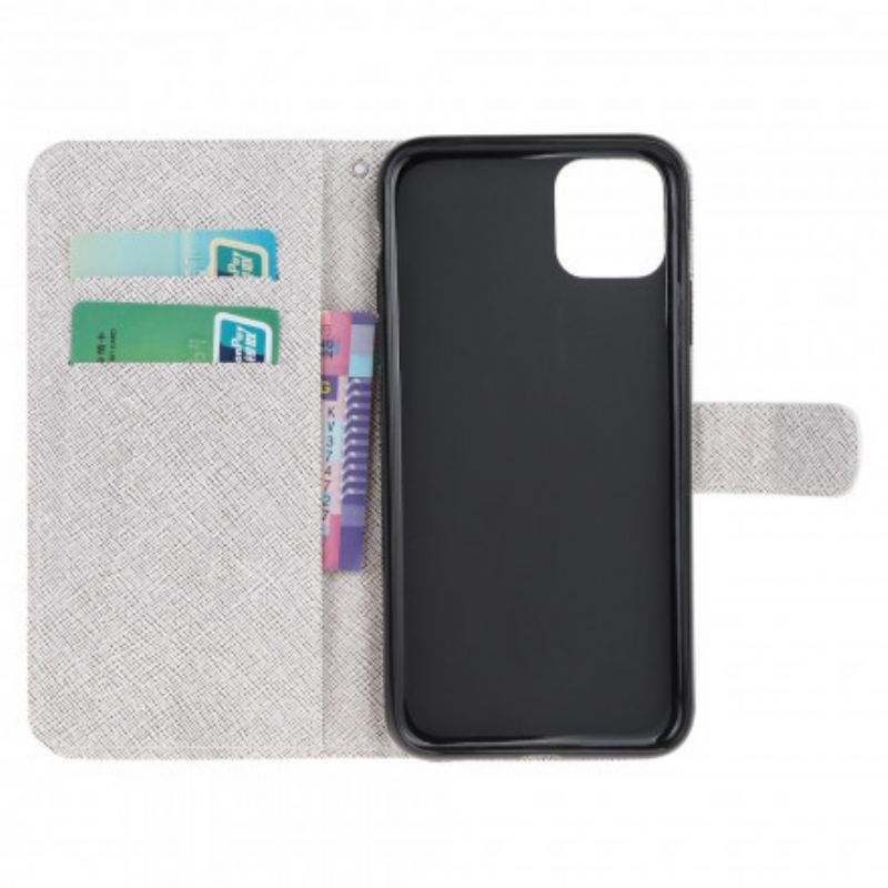 Capa Flip Para Xiaomi Mi 11 Lite 4G / 5G / 5G NE Borboletas De Diamante