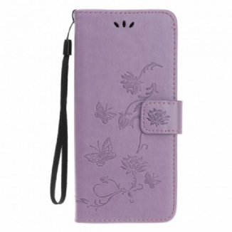 Capa Flip Para Xiaomi Mi 11 Lite 4G / 5G / 5G NE Borboletas E Flores